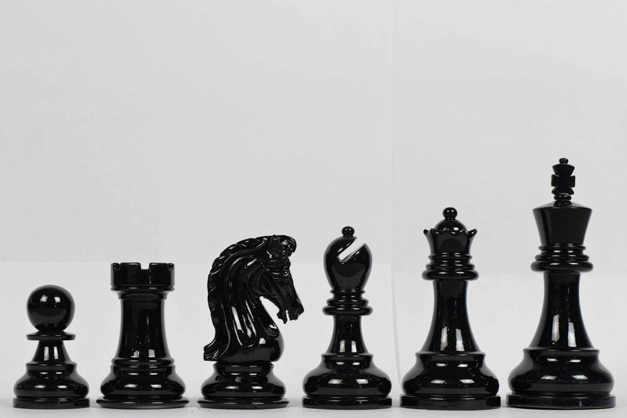 Imperfect Imperial Chess Pieces in Black Painted & White Painted Wood - 3.6" King