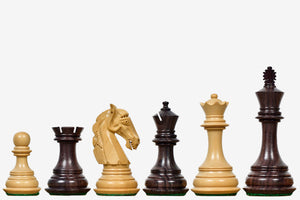 New Columbian Staunton Chess Pieces in Rosewood & Boxwood 3.8" King