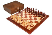 The Pegasus Artisan Chess Pieces ver 2.0 in Padauk/Boxwood - 4.6" King with Board & Box