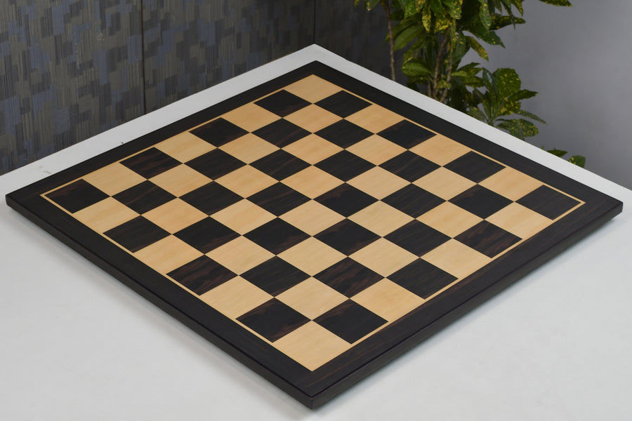 21" Ebony & Maple Look Wooden Chess Board with Epoxy Matte Finish – 55mm Squares