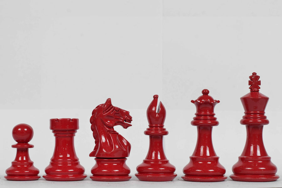 Imperfect Chess Pieces in Red Painted & White Painted Wood - 3.0" King