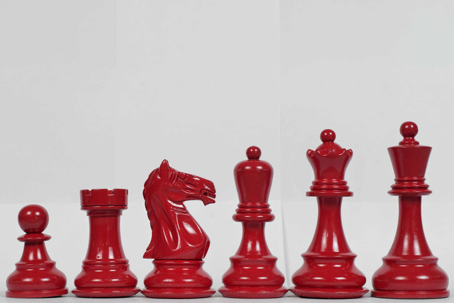 Imperfect Chess Pieces in Black Painted & Red Painted Wood - 3.5" King