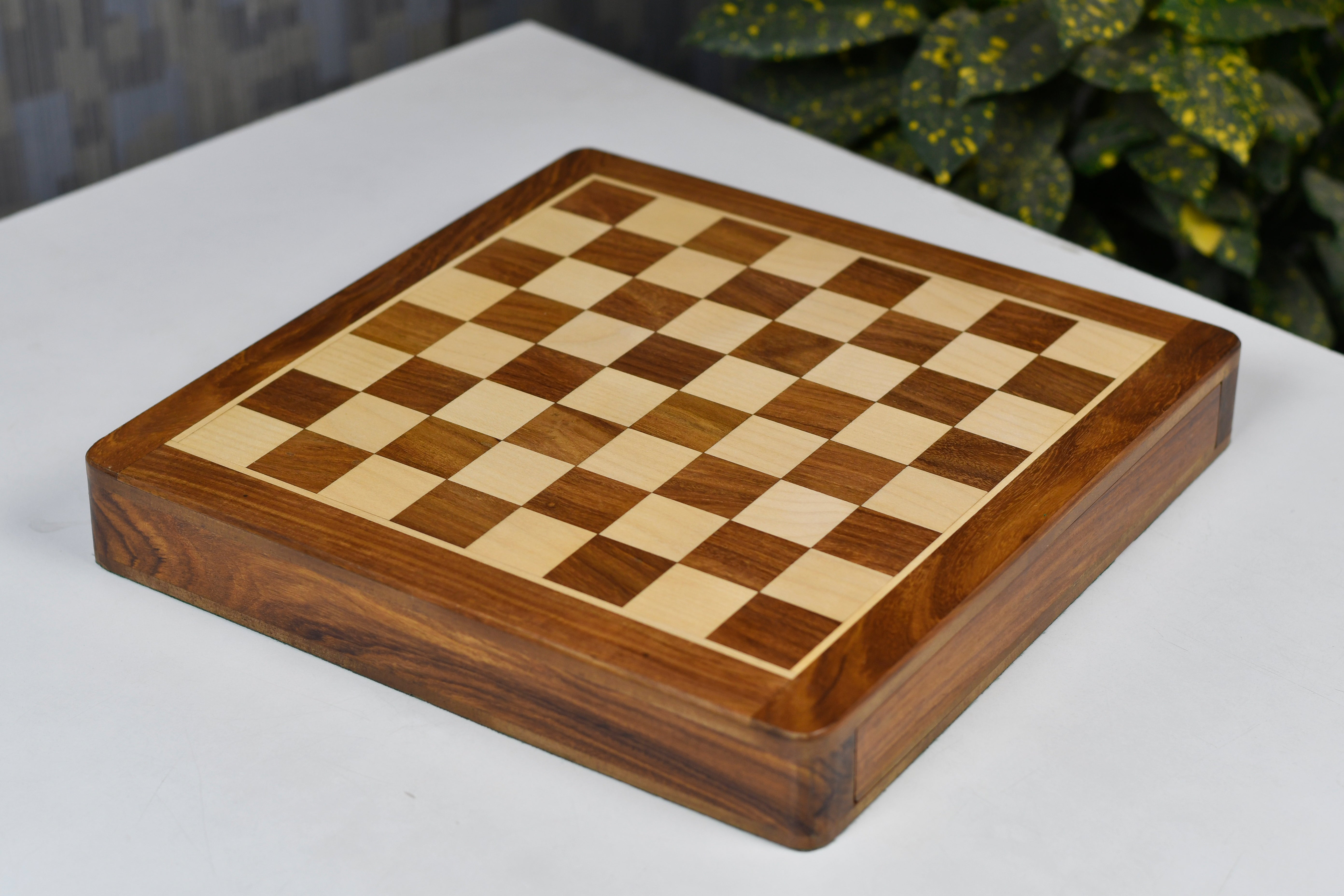 12” Travel Magnetic Chess Set with Drawer Storage – Sheesham & Maple Board