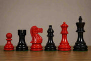 Imperfect Smokey Series Chess Pieces in Black Painted & Red Painted Wood - 3.8" King