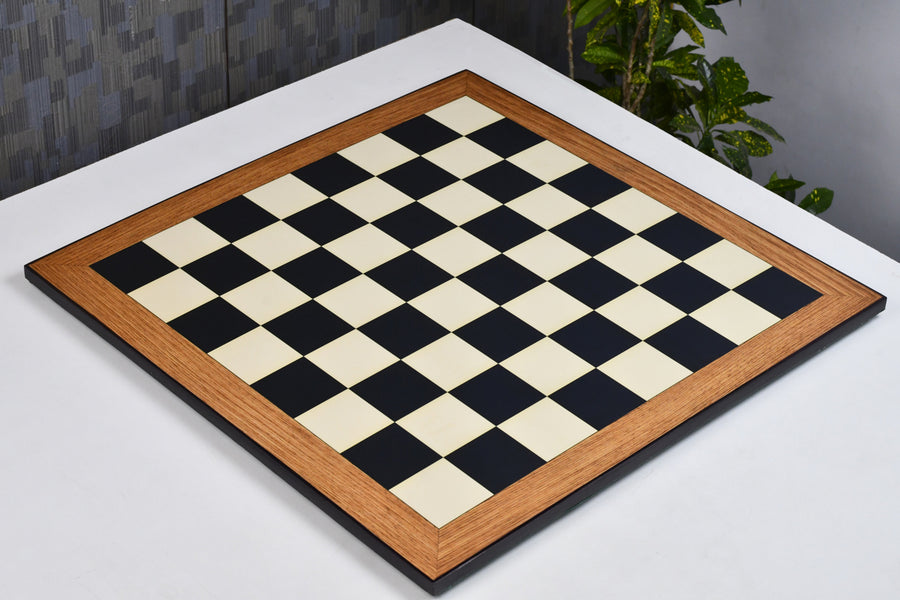 21" Tournament Wooden Chess Board in Ebony & Maple Look with Epoxy Matte Finish – 55mm Squares