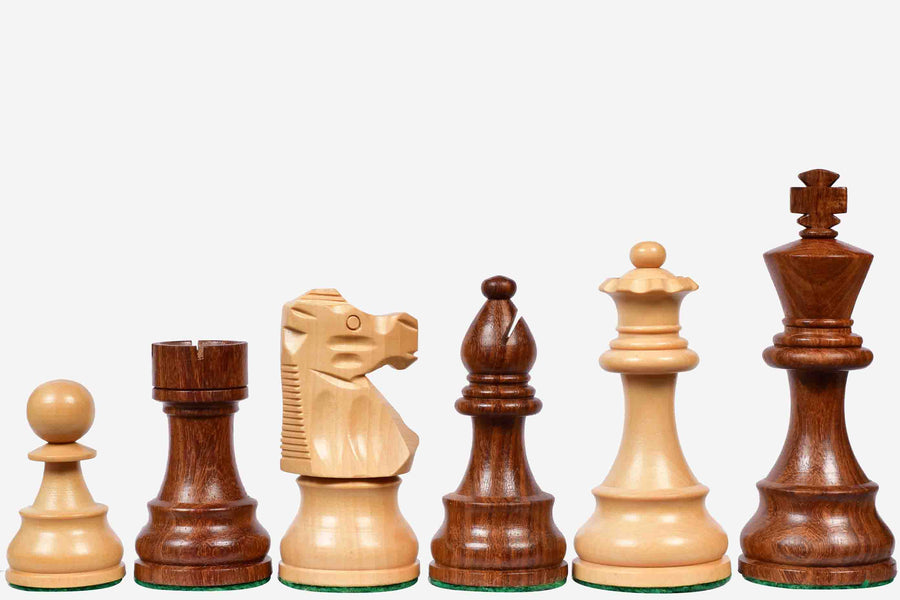 French Lardy Weighted Chess Pieces Sheesham & Boxwood 3.75" Extra Queens