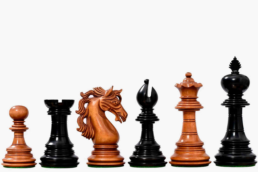 American Adios Luxury Chess Pieces Distressed Boxwood & Ebony 4.4" - King