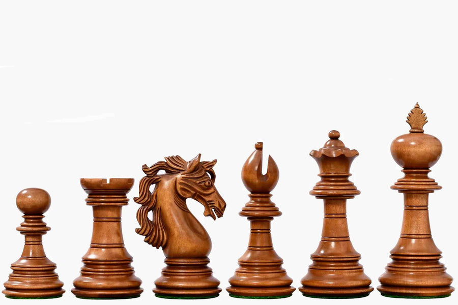 American Adios Luxury Chess Pieces Distressed Boxwood & Ebony 4.4" - King