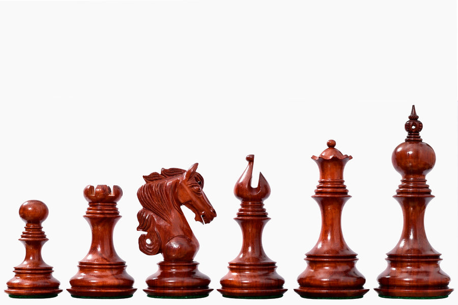 Admiral Series II Staunton Chess Pieces in Bud Rosewood 4.5" King