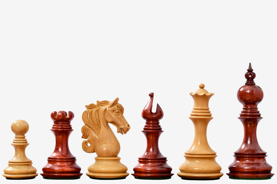 Admiral Series II Staunton Chess Pieces in Bud Rosewood 4.5" King