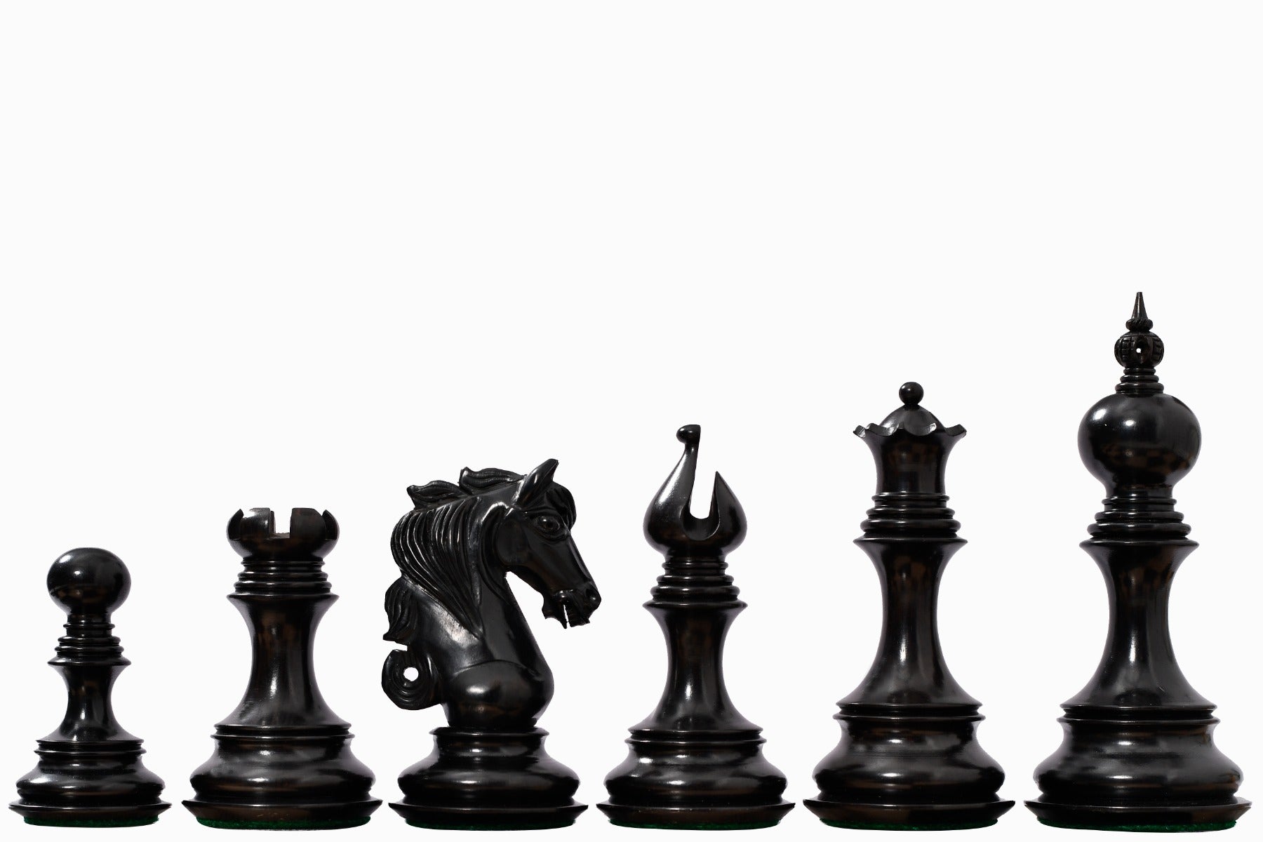The Admiral Series II Staunton Chess Pieces in Ebony Wood & Boxwood - 4.5" King