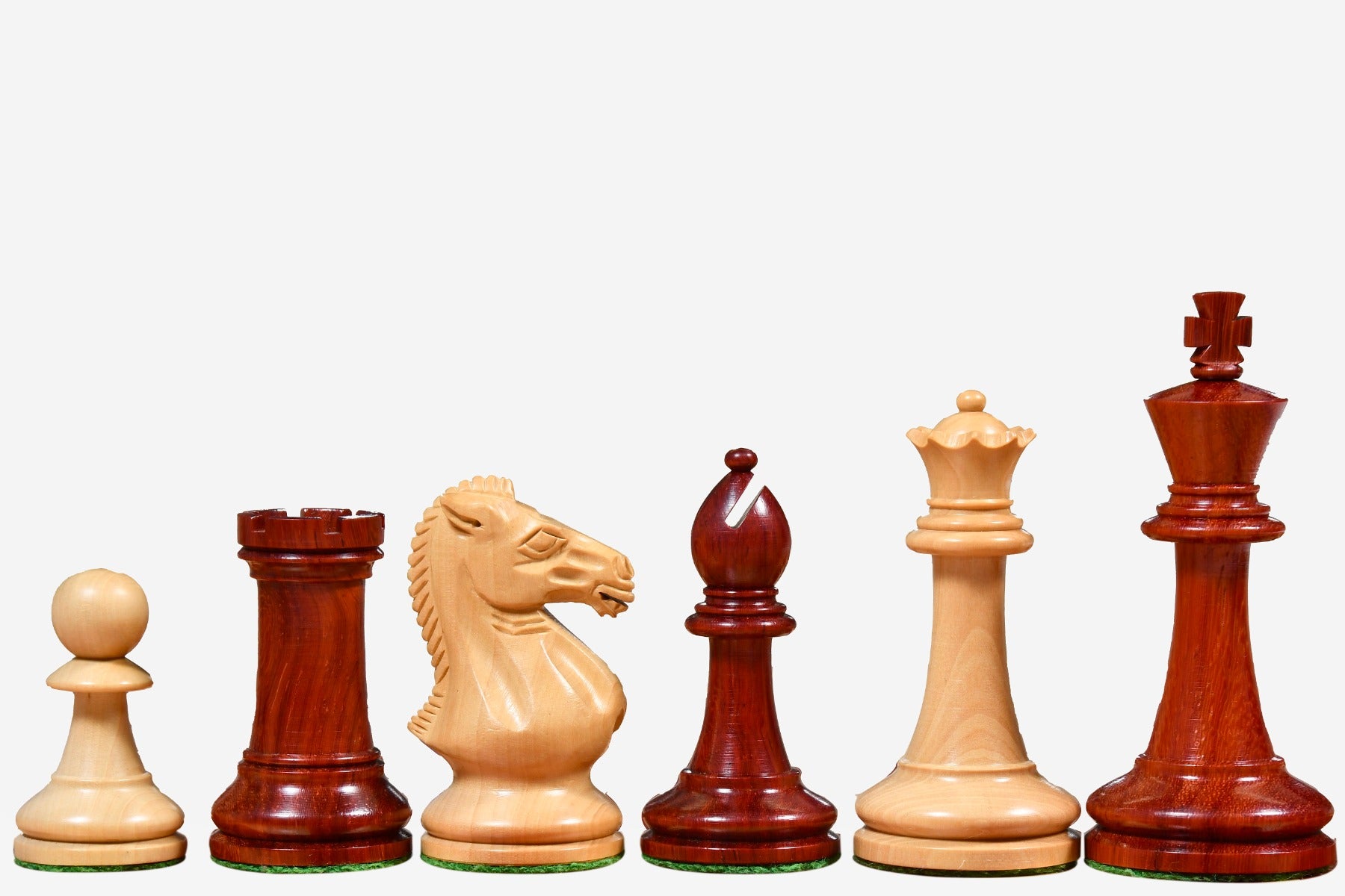 The GM Blitz Edition Staunton Series Chess Pieces in Bud Rosewood & Boxwood - 3.75" King