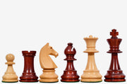 Reproduced 90s French Chavet Championship Tournament Chess Pieces V2.0 in Bud Rosewood / Boxwood - 3.6" King