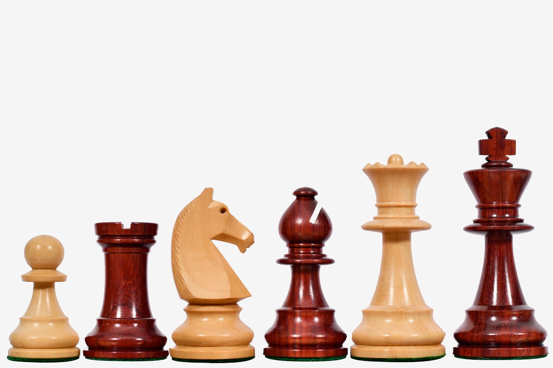 Reproduced 90s French Chavet Championship Tournament Chess Pieces V2.0 in Bud Rosewood / Boxwood - 3.6" King