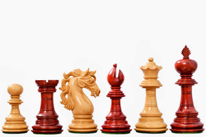 American Adios Series Luxury Chess Pieces in Bud Rosewood / Boxwood - 4.4" King