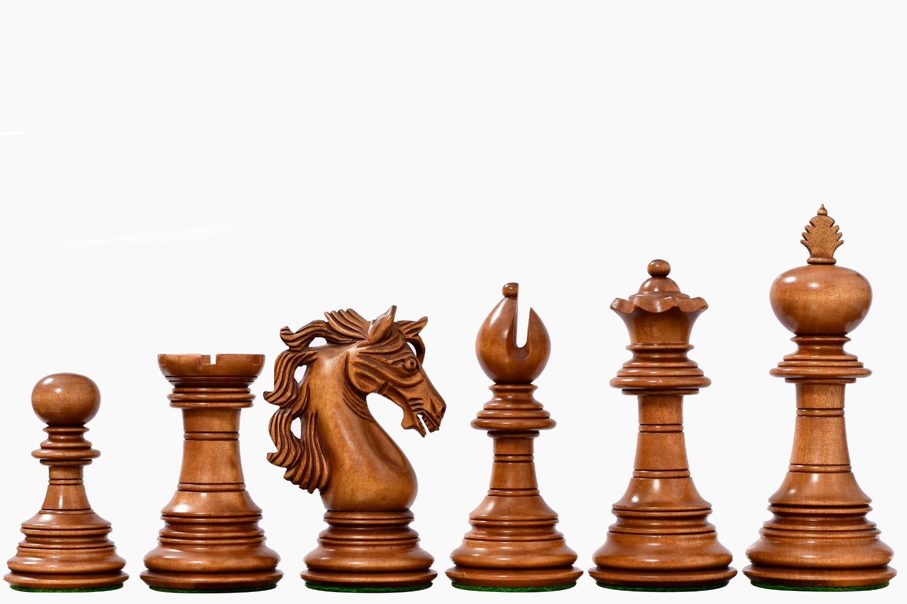 American Adios Series Luxury Chess Pieces in Distressed Boxwood &  Ebony Wood - 4.4" King