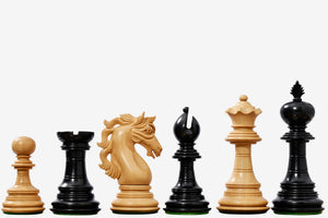 American Adios Series Luxury Chess Pieces in Ebony / Boxwood - 4.4" King