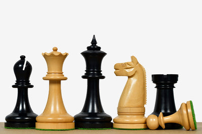 1904 American Chess Co. Repro Tournament Set Ebony & Boxwood 3.8"- King
