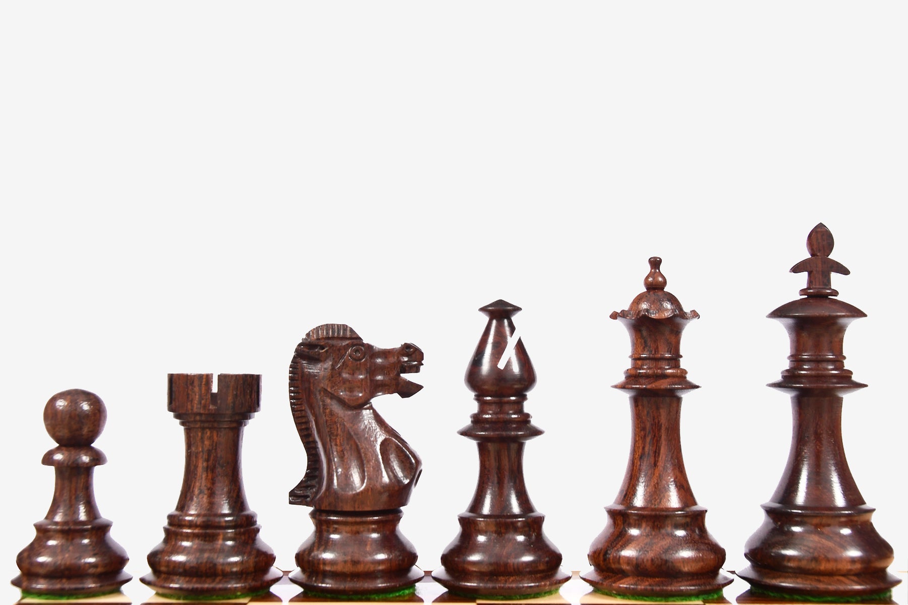 British Staunton Series Wooden Chess Pieces in Anjan Wood & Boxwood - 3.7'' King
