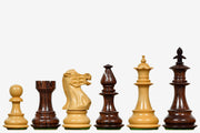 British Staunton Series Wooden Chess Pieces in Anjan Wood & Boxwood - 3.7'' King