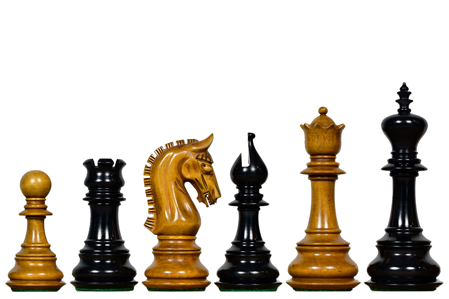 War Admiral Luxury Handcrafted Staunton Chess Pieces In Antique Wood & Ebony Wood - 4.4" King