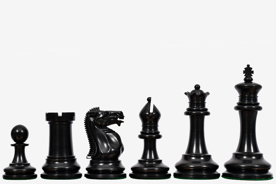 1865 Steinitz Staunton Chess Pieces Ebony & Boxwood King Stamping 3.75"- King