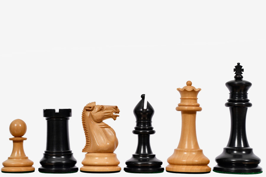 1865 Steinitz Staunton Chess Pieces Ebony & Boxwood King Stamping 3.75"- King