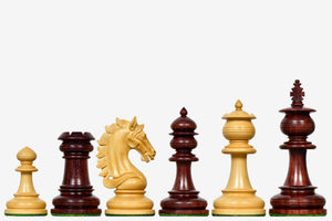 Artisan Knight Handcrafted Luxury Wooden Chess Pieces In Bud Rosewood & Natural Boxwood - 4.4" King