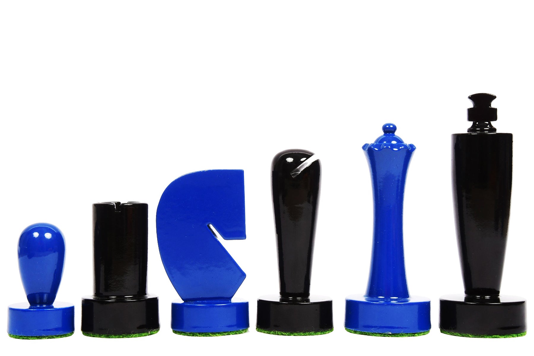 Berliner Series Modern Minimalist Chess Pieces in Painted Boxwood - 3.7" King