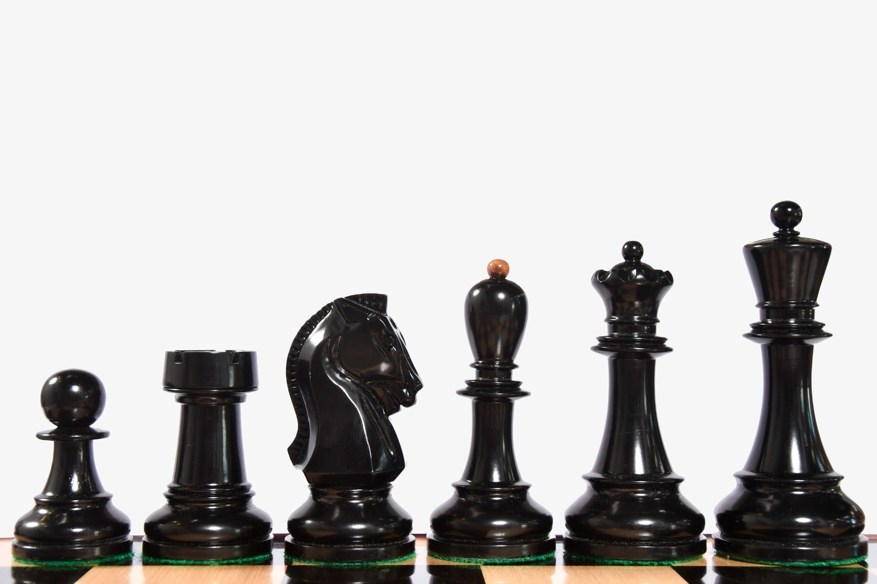 1950 Dubrovnik Bobby Fischer Weighted Pieces Genuine Ebony 4.25" King | CHESSBAZAAR