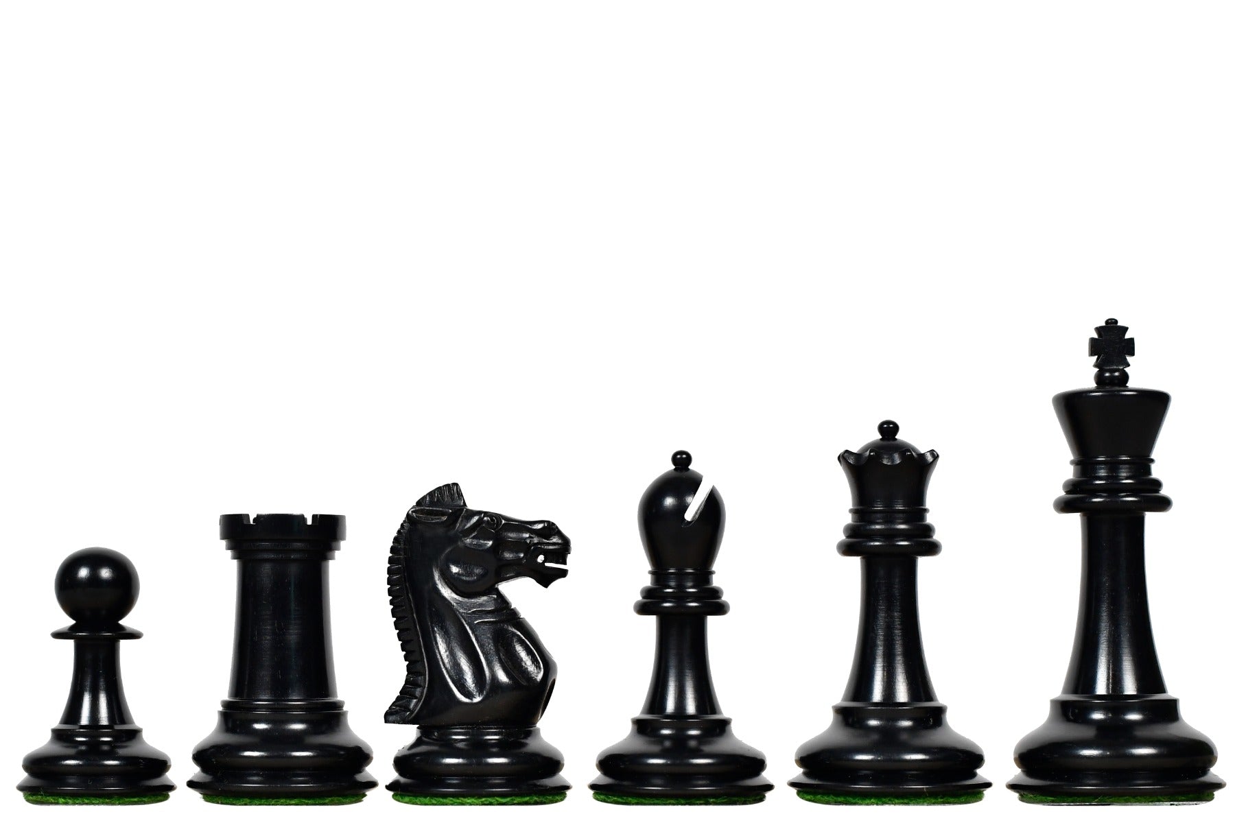 Vintage Reproduction of 1915-1925 Nimzovich Staunton Chess Pieces in Ebony & Boxwood – 3.75" King with King's Side Stamping