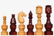 The Northern Traditional Art Collector Edition Carved King & Queen Face Chess Pieces in Bud Rosewood & Boxwood – 5.1” King