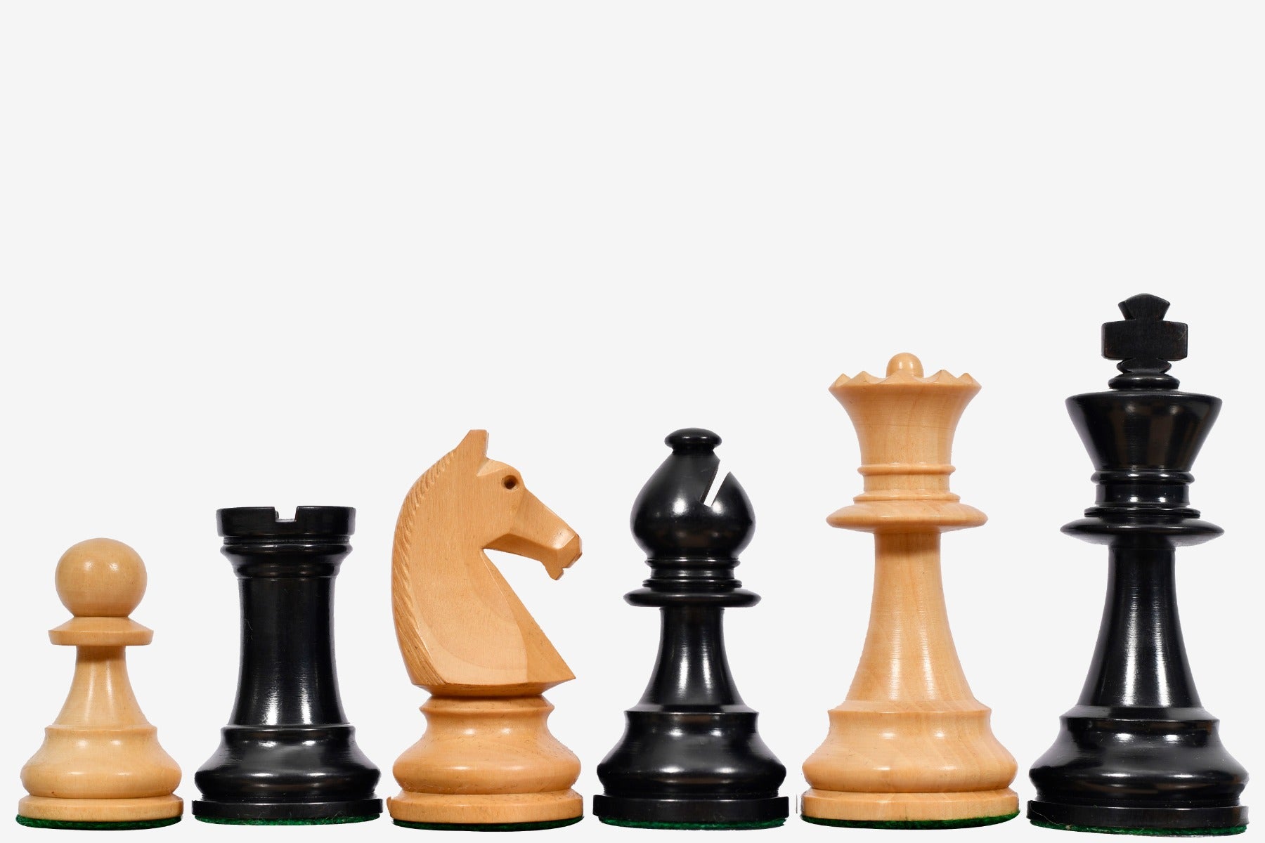 Reproduced 90s French Chavet Championship Tournament Chess Pieces V2.0 in Ebonized / Boxwood - 3.6" King
