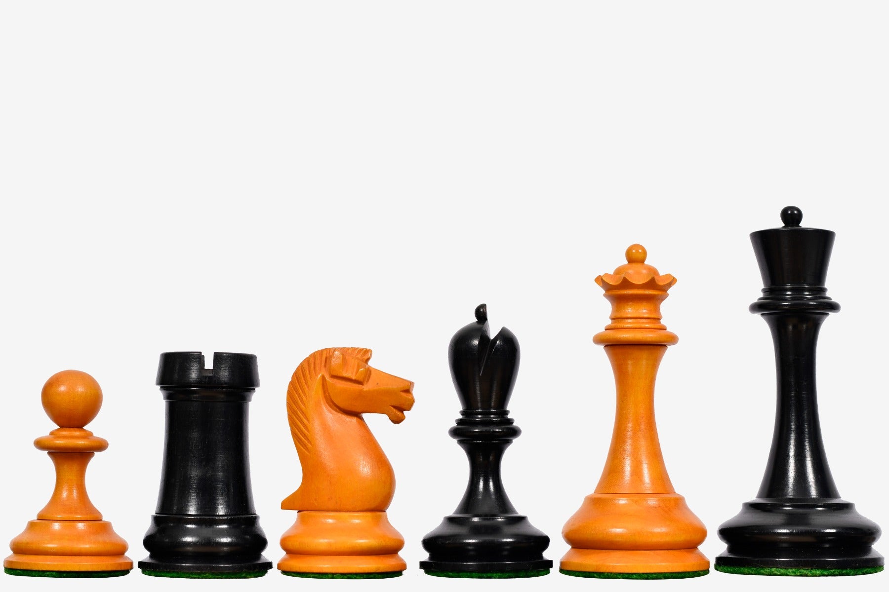 Repro B&Co 1860s Antique Chess Pieces Ebony & Antiqued Boxwood 3.9"- King