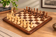 Repro 1961 Soviet Baku Championship Chess Set Sheesham 4" with Board