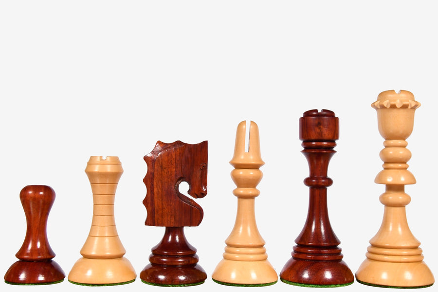 1929 Barcelona Joc Catalan Chess Pieces in Bud Rosewood 4.3" King