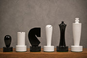 Berliner Minimalist Chess Pieces Black & White Painted Wood 3.7"- King
