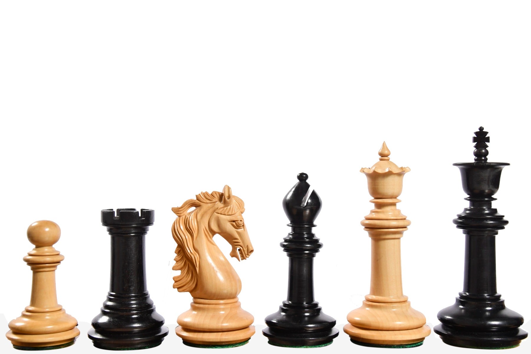 The French Warrior Luxury Wooden Chess Pieces in Ebony & Boxwood - 4.4" King