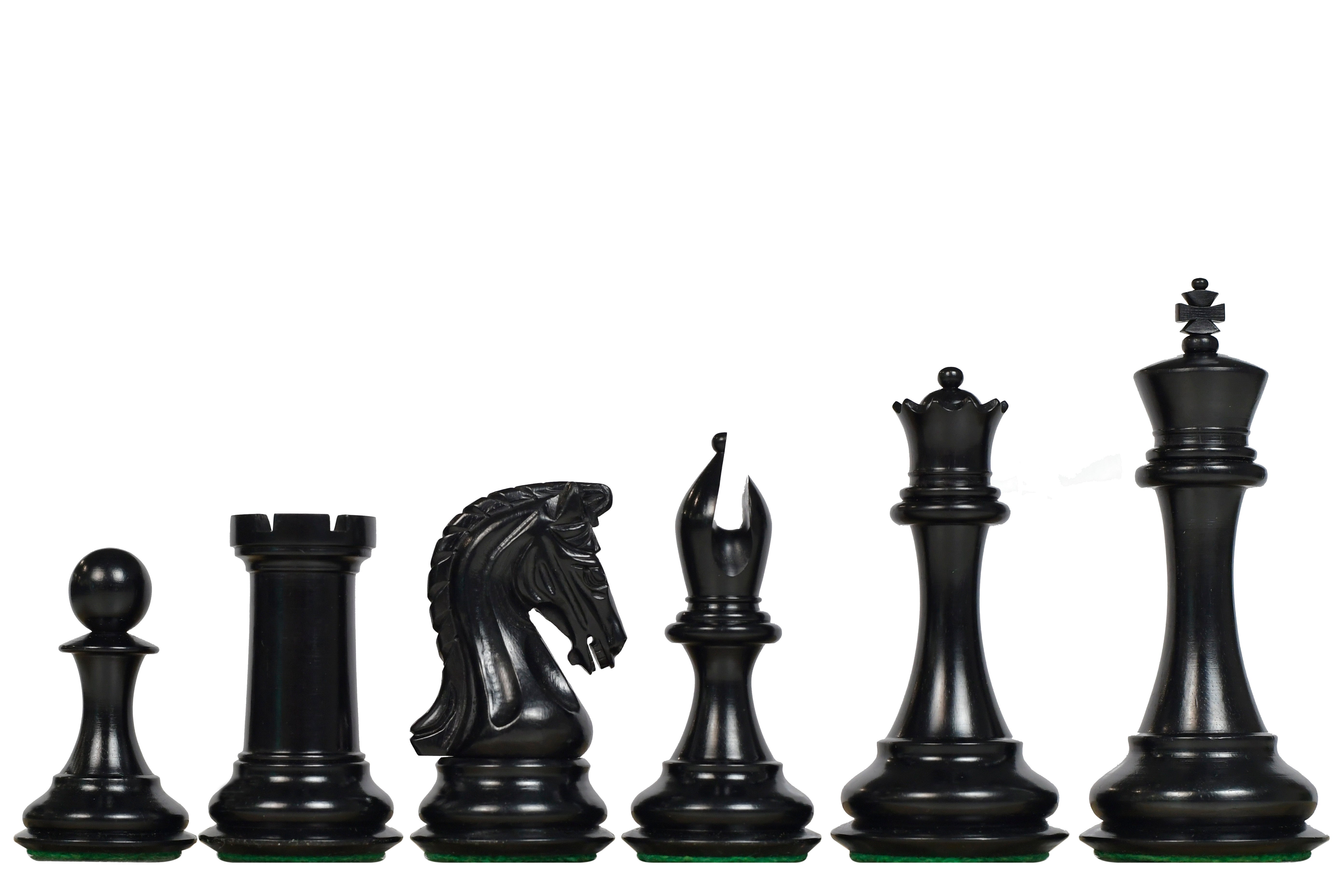 4.4" Luxury Imperial Chess Pieces Ebony wood  & Boxwood Triple Weighted