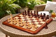 Special Edition 1950s Bohemia German Chess Set Bud Rosewood 3.89" with Board