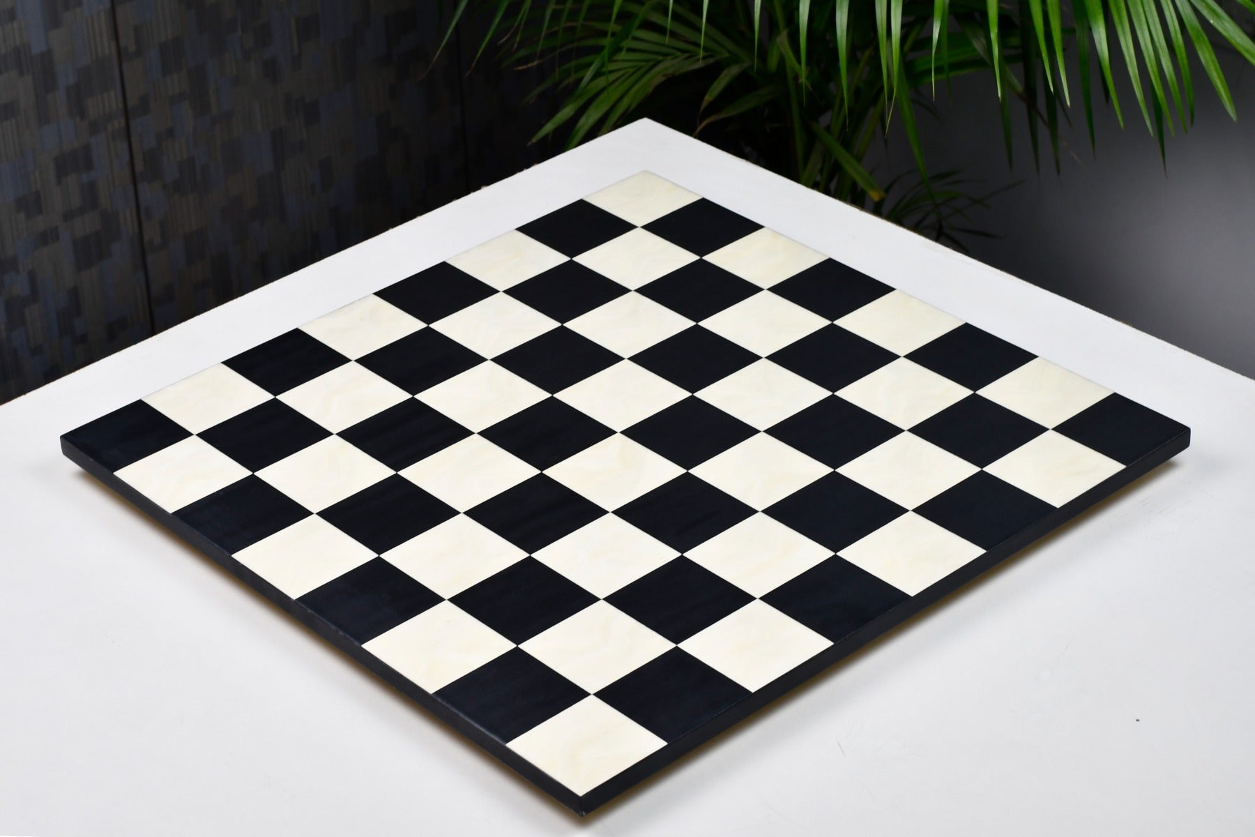 Minimalist Veneer Wooden Deluxe Black Anigre Maple Matte Finish Borderless Chess Board 19" - 60 mm By Chessbazaar