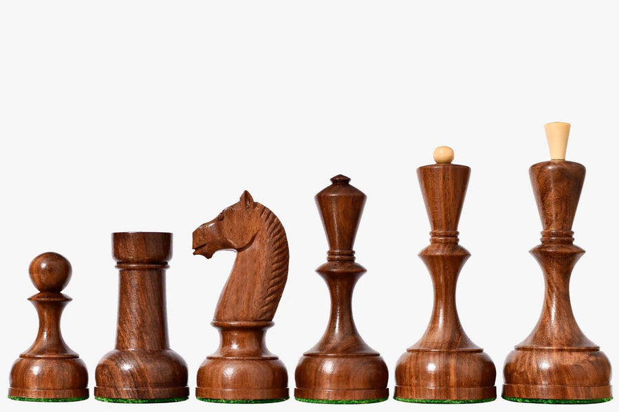1935-60 Soviet Era Chess Pieces in Sheesham & Boxwood 4.4" King