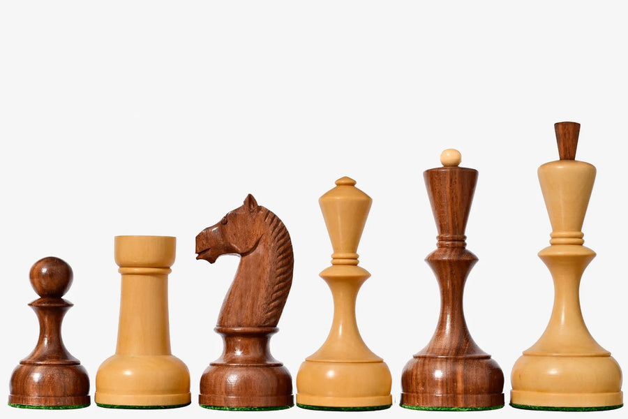 1935-60 Soviet Era Chess Pieces in Sheesham & Boxwood 4.4" King