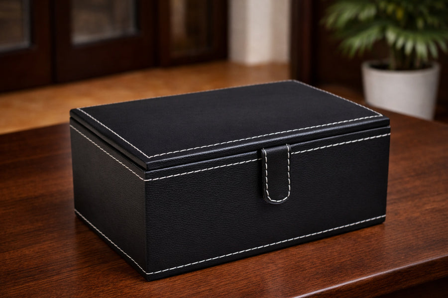 Leatherette Storage Box for Chess Pieces 3" to 4" King