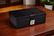 Genuine Leather Chess Storage Box for 3" to 4" King Chess Pieces