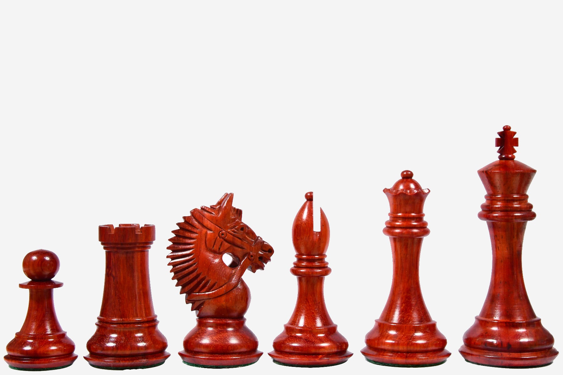 American Bridle Triple Weighted Chess Pieces in Bud Rosewood & Boxwood 4.2" King - Extra Queens