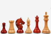 American Bridle Triple Weighted Chess Pieces in Bud Rosewood & Boxwood 4.2" King - Extra Queens