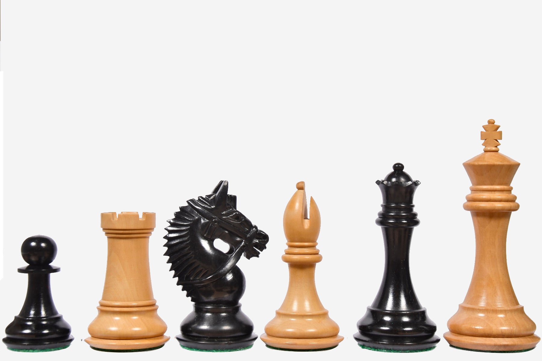 American Bridle Triple Weighted Chess Pieces Ebony Wood & Boxwood - 4.2" Extra Queens