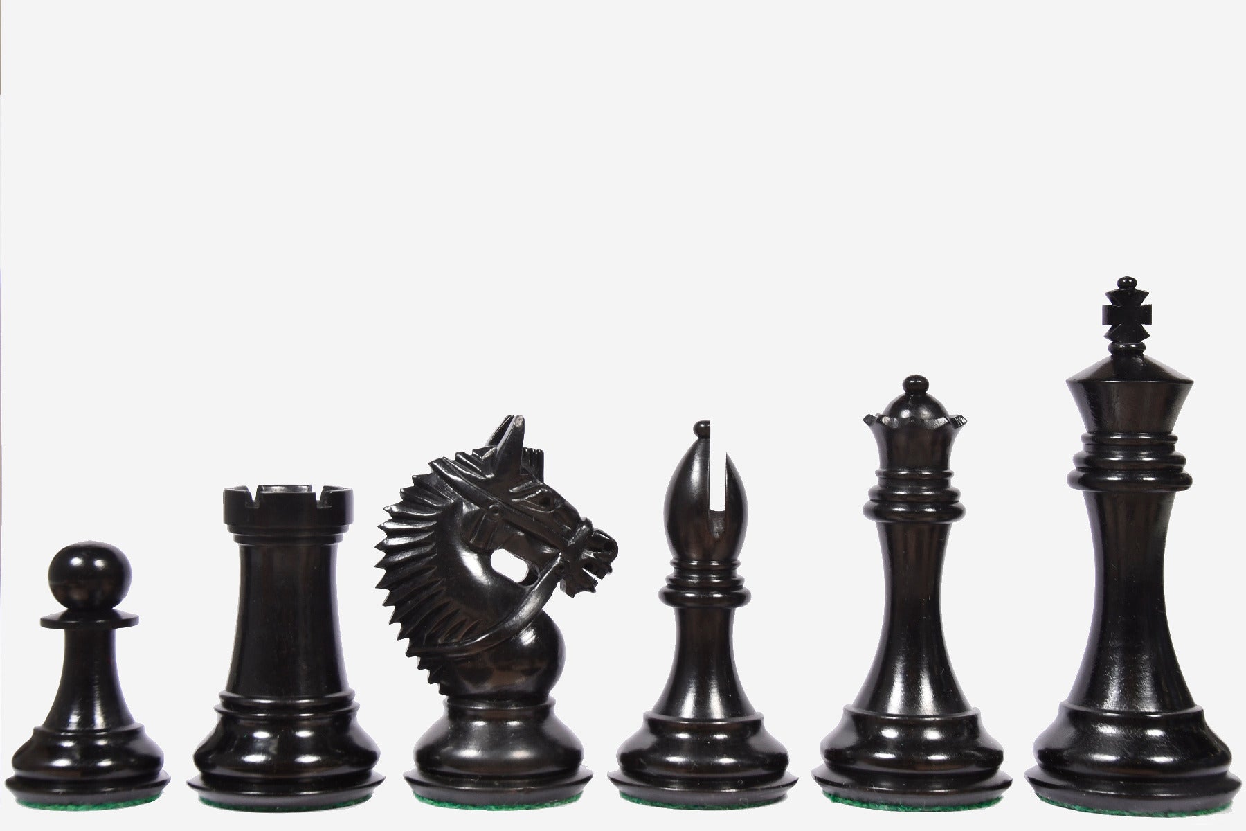 American Bridle Triple Weighted Chess Pieces Ebony Wood & Boxwood - 4.2" Extra Queens