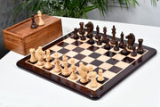 Bridle Knight Chess Pieces in Indian Rosewood/Boxwood With Board and Box- 4.1" King